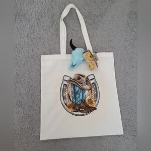 Western Cowgirl Tote Bag & Hair Claw Gift Set Rodeo Shopping Festival